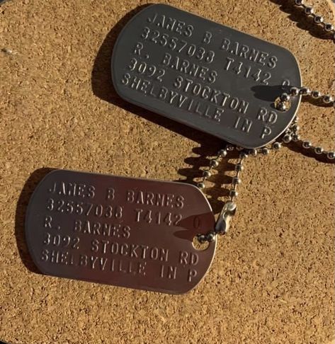 Military Tags, Marvel Phases, James Barnes, Falcon And The Winter Soldier, Military Dog, Dog Tags Military, Bucky And Steve, Bucky Barnes Winter Soldier, The Winter Soldier