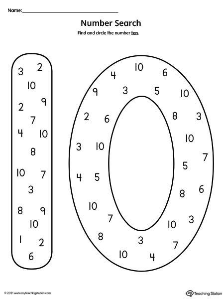 Number Search Worksheet: 5 | MyTeachingStation.com 10 Worksheet Preschool, Number 10 Worksheet Preschool, Number 10 Worksheet, Preschool Math Curriculum, Number Recognition Worksheets, 60 Number, Number Search, Preschool Number Worksheets, Worksheet Preschool