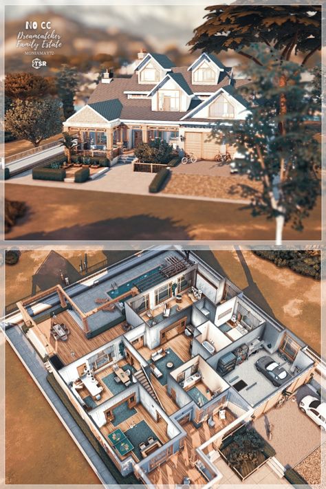 Sims 4 Houses Large Family, Sims 4 House For Big Family, 6 Bedroom House Plans Sims 4, Large Family Home Layout, Sims 4 Multi Family House, Sims 4 Big Family House Floor Plan, Sims 4 7 Bedroom House, Big Houses Sims 4, Sims 4 50x50 House Plan