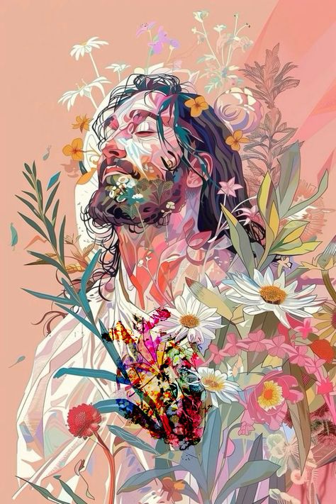 Connection With Nature, Jesus Painting, Female Empowerment, Art Christian, Eyes Closed, Jesus Art, Jesus Is, In Bloom, Jesus