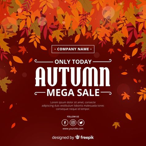 Sales Background, Humble Design, Background Autumn, Sale Banner, Autumn Sales, Graphic Editing, Fall Design, Flat Style, Backgrounds Free