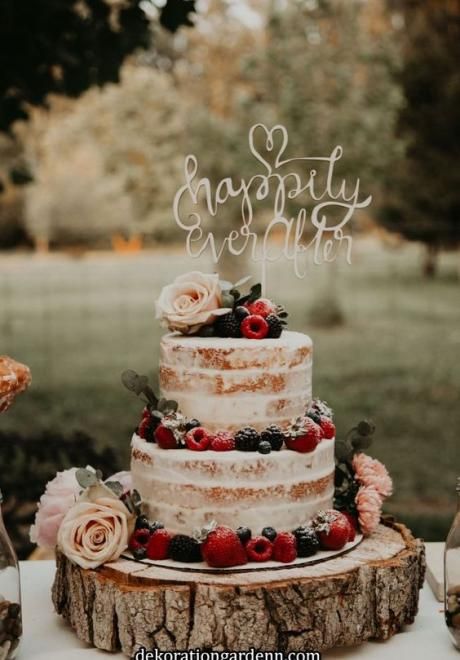 10 Beautiful Semi Naked Wedding Cakes Rustic Cake Ideas Wedding, Wedding Cakes Western Style, Unfinished Wedding Cake, Wedding Cake Inspiration Unique, Easy Wedding Cake Designs, Simple Summer Wedding Cake, Two Tier Wedding Cake Rustic, Micro Wedding Cake, Wedding Cake No Flowers