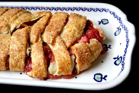 Rhubarb Apple Strudel – A Cup of Sugar … A Pinch of Salt Strawberry Rhubarb Puff Pastry, Rhubarb Strudel, Rhubarb Strudel Muffins, Phyllo Apple Strudel, Cinnamon Swirl Rhubarb Bread, Cinnamon Streusel Rhubarb Bread, Baking Strawberry, Poppy Seed Recipes, Baking Apples