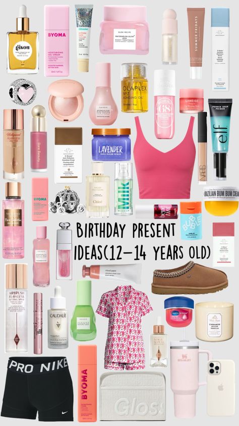 Birthday ideas for 12-14 year olds #skincare #makeupproducts #makeup #clothes #birthdaywishlist #birthdaygirl #birthday Xmas List Ideas, Birthday Presents For Friends, Diy Best Friend Gifts, Birthday Basket, Cute Birthday Ideas, Pool Birthday, Old Makeup, Summer Birthday Party, Cute Birthday Gift