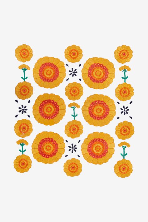 Folk Embroidery Patterns, Marigold Print, Abc Patterns, Easy Embroidery, Arrow Pattern, Mexico Art, Redwork Embroidery, Flamingo Pattern, Folk Embroidery