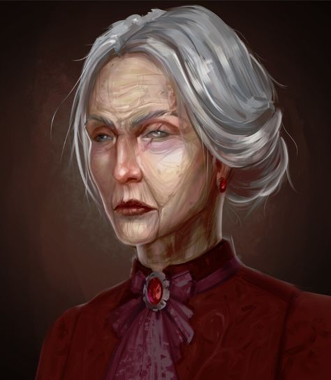 얼굴 그리기, Fantasy Portraits, 다크 판타지, Dnd Art, Female Human, Old Lady, Old Woman, Warhammer Fantasy, Arte Fantasy