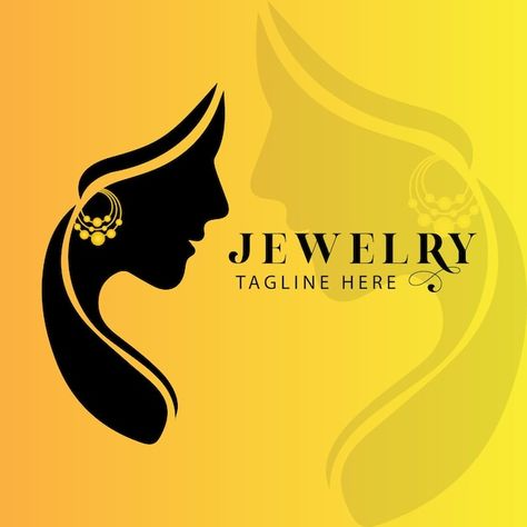 Jewelry shop logo design with beautiful ... | Premium Vector #Freepik #vector #diamond-jewellery #jewelry-design #diamond-necklace #jewelry Jewellery Shop Logo Design, Logo For Jewellery Business, Earring Background, Jewelry Shop Logo, Jewellery Logo Design, Jewellery Logo, Beautiful Woman Portrait, Jewelry Logo Design, Diamond Fashion Jewelry