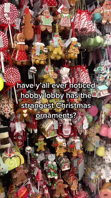 Hobby Lobby unhinged ornaments. I love finding the strange ornaments 😂 #christmasornament #christmasiscoming #christmas2023 | Kilee Rainbow | Kilee Rainbow · Original audio Weird Ornaments, Barbie Hallmark Ornaments, Hallmark Fisher Price Ornaments, 1980 Hallmark Checking It Twice Santa Workshop Ornament, Hallmark Christmas Ornaments, Christmas Is Coming, Hobby Lobby, Lobby, Merry Christmas