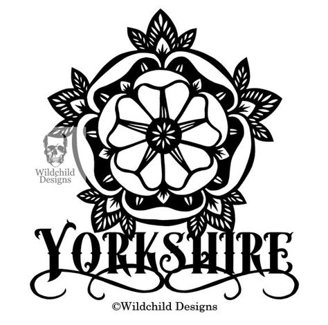 Commercial & Personal Use Yorkshire Rose  by WildchildDesigns77 Yorkshire Rose Tattoo, Rose Tattoo Men, Rose Tattoo Stencil, Rose Diy, Yorkshire Rose, Blue Rose Tattoos, Rose Tattoos For Men, Rose Paper, Elbow Tattoos