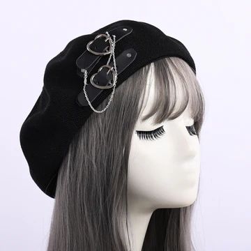 Rags n Rituals l Goth Hats, Preppy Style Women, Goth Preppy, Pink Beret, Fashion Beanie, Red Beret, Black Beret, Hat Aesthetic, Girl Punk