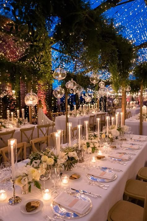 Hosting Christmas Party, Dream Wedding Reception, Forest Theme Wedding, Enchanted Forest Wedding, Dream Wedding Decorations, Hosting Christmas, Dream Wedding Venues, Venue Decorations, Wedding Venue Decorations