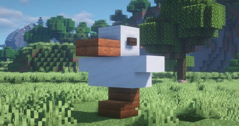 Minecraft Duck Statue, Duck Minecraft, Simple Statue, Simple Minecraft Builds, Minecraft Horse, Duck Statue, Minecraft Statues, Minecraft Seed, Minecraft Plans