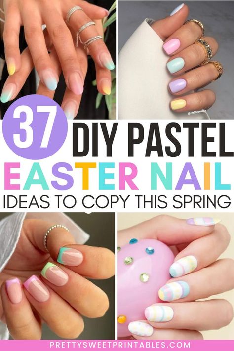 easter nail ideas Easter Nail Color Ideas, Nails Easter 2024, Spring And Easter Nails, Matte Easter Nails Pastel Colors, Easter Nail Tips, Easter Manicure Ideas Simple, Spring Nails 2024 Easter, Easter Nails Ombre, Easy Diy Easter Nails