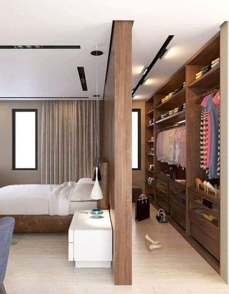 Bed Closet, Closet Furniture, Room Wardrobe, Bedroom Wardrobe Design, Hiasan Bilik Tidur, Closet Design Layout, Design Ceiling, Open Closet, Creative Bedroom