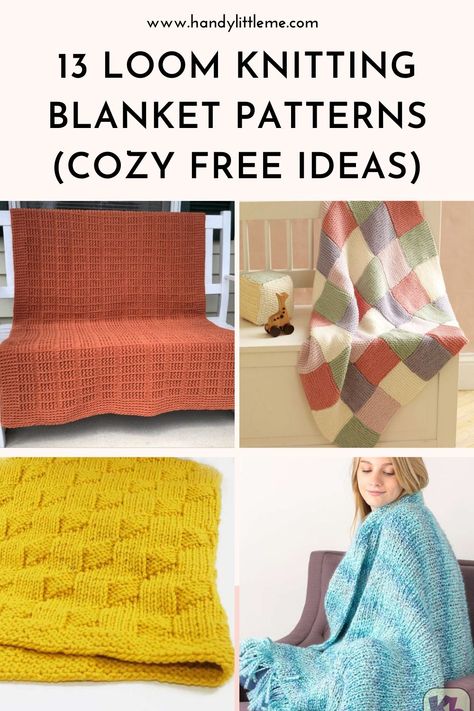 Looking for cozy blanket projects? Check out these beautiful loom knitting blanket patterns! Perfect for beginners and seasoned knitters, these easy-to-follow designs will help you create warm, handmade blankets in no time. 🧶✨ #LoomKnitting #BlanketPatterns #DIYKnitting #CozyCrafts Loom Knit Throw Blanket, Quick Knit Loom Projects, How To Loom Knit A Blanket, Loom Knitting Afghan Patterns Free, Long Loom Knitting Blanket, Loom Knit Blanket Beginner, Knit Loom Patterns For Beginners, Knitting Loom Patterns Free, S Loom Blanket Pattern