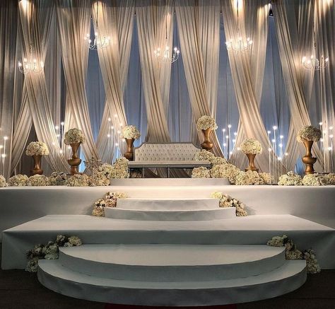 Reception Stage Decor, Wedding Stage Backdrop, Majlis Perkahwinan, Wedding Hall Decorations, Wedding Stage Decor, Reception Backdrop, Wedding Background Decoration, Wedding Reception Backdrop, Event Stylist