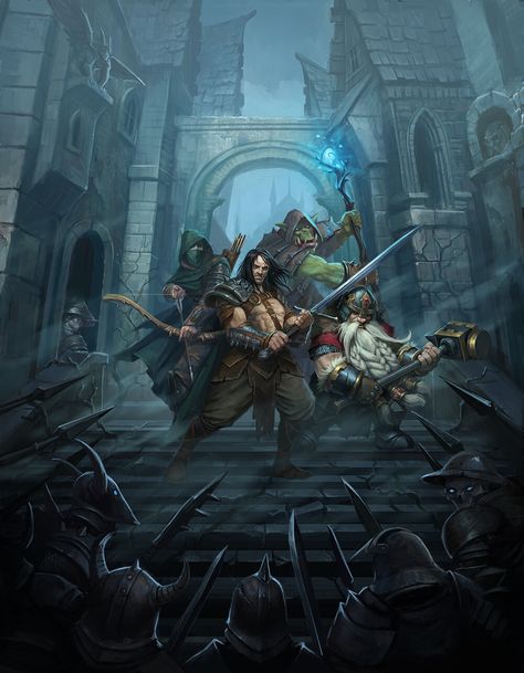 Dnd Party, Dungeons And Dragons Art, Mystical Places, Fantasy Drawings, Paintings And Drawings, Age Of Sigmar, Image Painting, Magical Art, Dnd Art