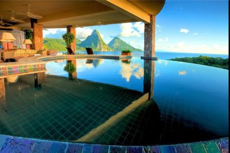 Sexy Caribbean Hotels Jade Mountain St Lucia, St Lucia Honeymoon, St Lucia Hotels, Jade Mountain Resort, Caribbean All Inclusive, Jade Mountain, Travel Caribbean, Stunning Hotels, Caribbean Resort