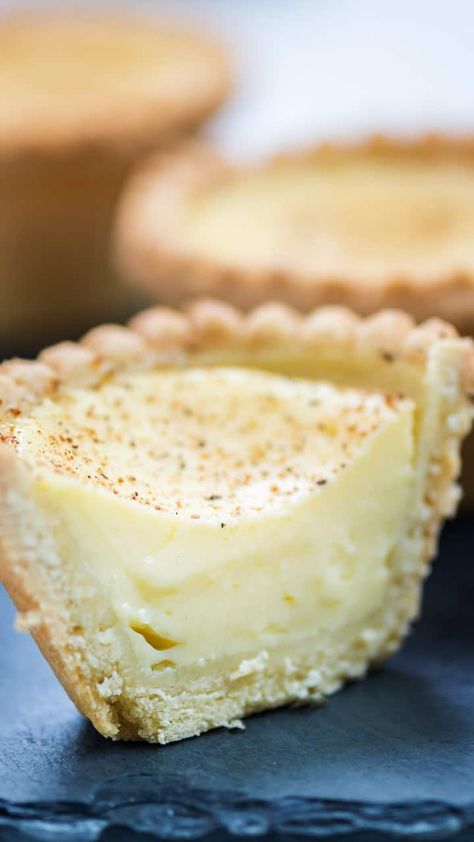 Custard Tart Recipe Easy, Belfast Food, Egg Custard Tart Recipe, Handheld Desserts, Custard Egg, Egg Custard Tarts, Egg Custard Tart, Custard Tart Recipe, Custard Pies