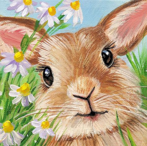 Judith Yates  — Easter Bunny    (960×954) Easter Canvas, Lapin Art, Easter Paintings, Bunny Painting, Posca Art, Rabbit Art, Easter Art, Bunny Art, Spring Painting