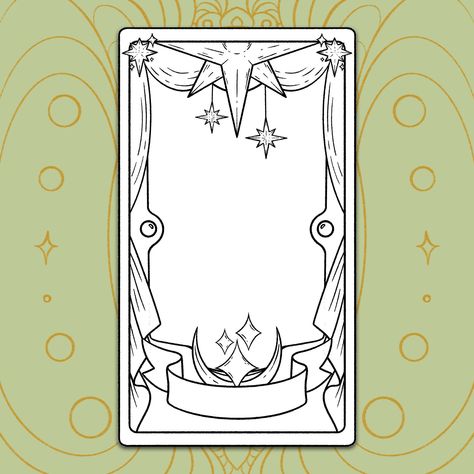 Tarot Card Border Design, Blank Tarot Card Template, Tarot Card Outline, Simple Tarot Card Design, Blank Tarot Card, Homemade Tarot Cards, Tarot Card Template, Tarot Card Svg, Blank Card Template