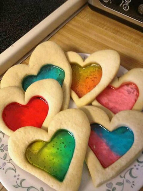 Glass Sugar Cookies, Valentine Baking, Cookie Brownies, Valentines Treats, Jolly Ranchers, Stained Glass Cookies, Valentine Boxes, Valentine Chocolate, Jolly Rancher