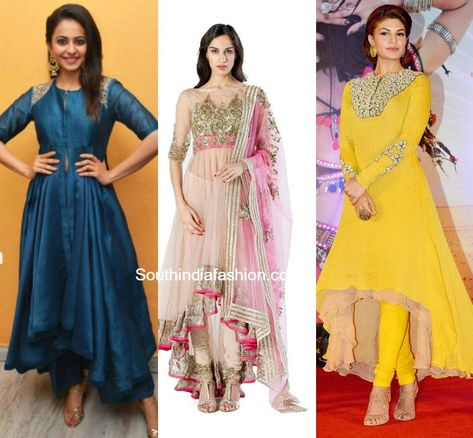 High Low Dress Indian, High Low Anarkali, Girls Night Dress, Anarkali Dresses, Ethnic Gown, Long Kurtis, Dress Indian, Turn Up, Style Tips