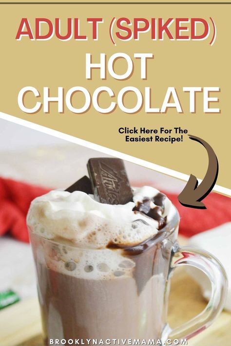 Hot Chocolate With Alcohol, Swiss Miss Hot Chocolate Recipe, Chocolate With Alcohol, Alcoholic Hot Chocolate Recipes, Mint Hot Chocolate Recipe, Gingerbread Hot Chocolate Recipe, Adult Hot Chocolate, Alcoholic Hot Chocolate, Spiked Hot Chocolate Recipe