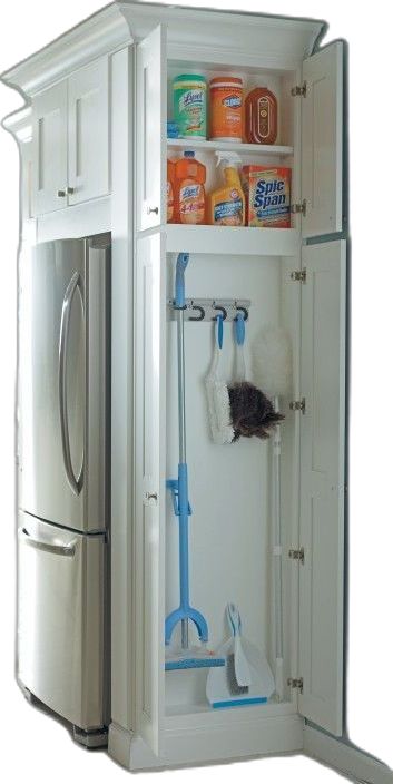 Diamond Cabinetry’s Utility Organizer Cabinet made BuzzFeed’s list of “33 Insanely Clever Upgrades You Should Make To Your Home”. This multi-functional cabinet makes the most of small spaces and keeps necessities, such as cleaning supplies, close at hand.: Side Of Fridge, Plate Rack Wall, Broom Stick, Cleaning Supply Storage, Interior Design Dining, Organizer Cabinet, Broom Closet, Utility Cabinets, Pretty Storage