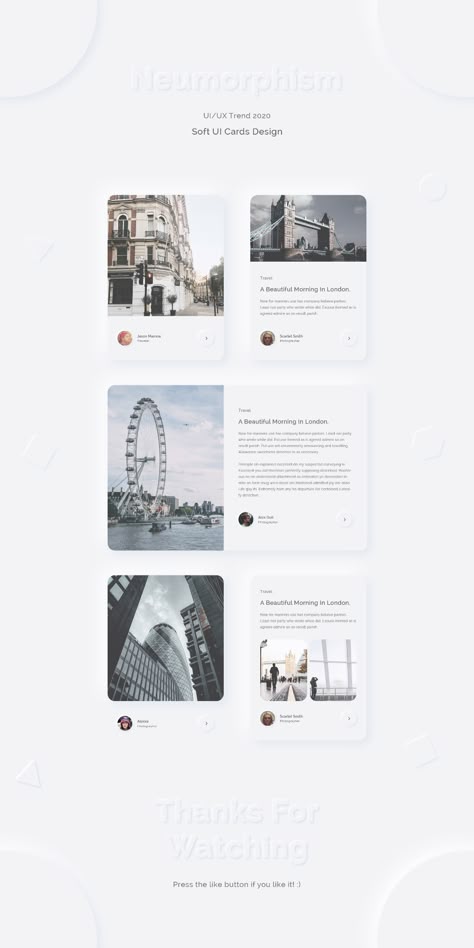 Neumorphism Ui, Ui Cards, Web Design Jobs, Blog Layout Design, Travel Website Design, Fashion Magazine Design, Card Ui, Desain Ui, Adobe Photoshop Design