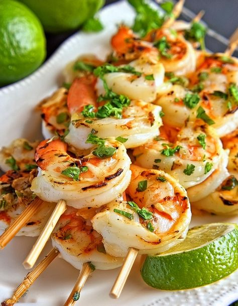 Best Cilantro Lime Grilled Shrimp Recipe For Summer Lime Grilled Shrimp, Bbq Grilled Chicken Recipes, Oven Bbq Chicken, Little Smokies Recipes, Grilled Shrimp Recipe, Smokies Recipe, Chicken Lettuce Wraps Recipe, Grilled Recipes, Recipe For Summer