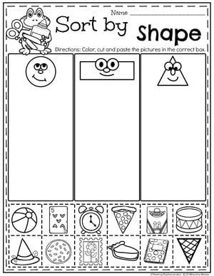 Matematik Prasekolah, Shape Worksheet, Kertas Kerja Prasekolah, Measurement Worksheets, Shapes Kindergarten, Prek Math, Shapes Preschool, Kindergarten Math Worksheets, School Worksheets