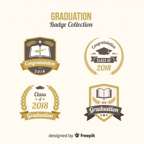 Collection of graduation badges | Free Vector #Freepik #freevector #label #certificate #school #template Graduation Logo, Graduation Images, Library Logo, Education Logo Design, World Teachers, Graduation Design, Graduation Invitations Template, Happy Students, Education Logo