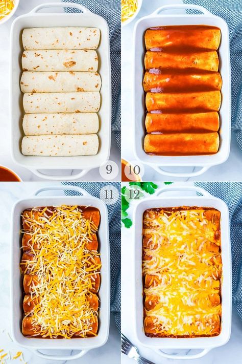 Rotisserie Chicken Enchiladas, Enchiladas Casserole, Easy Enchilada Recipe, Easy Chicken Enchiladas, Easy Chicken Enchilada Recipe, Chicken Enchilada Bake, Cheesy Enchiladas, Chicken Enchiladas Recipe, Easy Enchiladas