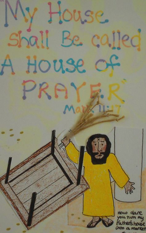 My house shall be a house of prayer Temple Craft, Jesus Cleanses The Temple, Preschool Bible Activities, Prayer Crafts, Jesus In The Temple, Bible Crafts Sunday School, Sunday School Projects, Vbs Decorations, Easter Lessons