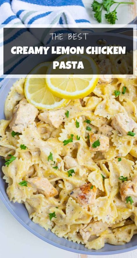 Chicken Salad Recipe With Noodles, Easy Pasta Recipes Chicken, Dinner Ideas With Heavy Cream, Heavy Cream Sauce Recipes, Lemon Cream Pasta With Chicken, Lemon Pepper Chicken And Pasta, Chicken Recipe With Heavy Cream, Chicken With Riccota Cheese, Chicken Pasta Recipes Easy Quick Dinner