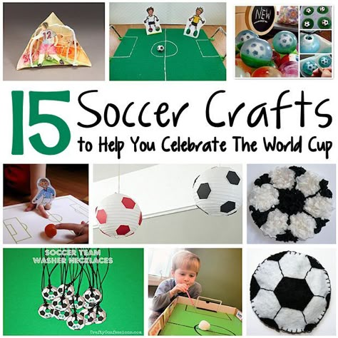 Make some soccer crafts in honor of the World Cup Crafts About Family, Patriot Day Crafts For Kids, Soccer Crafts, Football Crafts, Soccer Theme, Soccer Stuff, Soccer Birthday, Patriots Day, Sport Craft