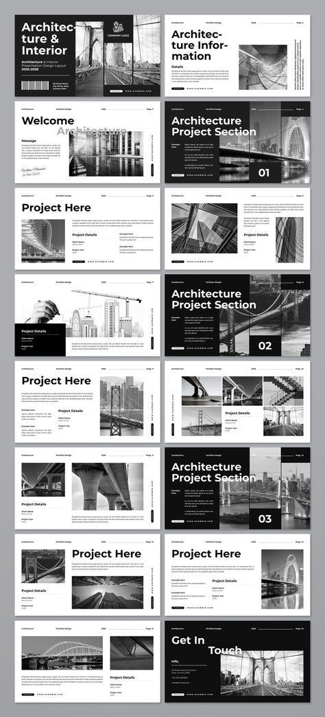 for architecture students and professionals. Find inspiration and create stunning presentations with our unique Presentation Template Architecture, Architecture Powerpoint Layout, Ppt Architecture Presentation, Canva Architecture Presentation, Black And White Slides Presentation, Edgy Presentation Design, Design Report Architecture, Architecture Proposal Layout, Monochromatic Architecture Presentation