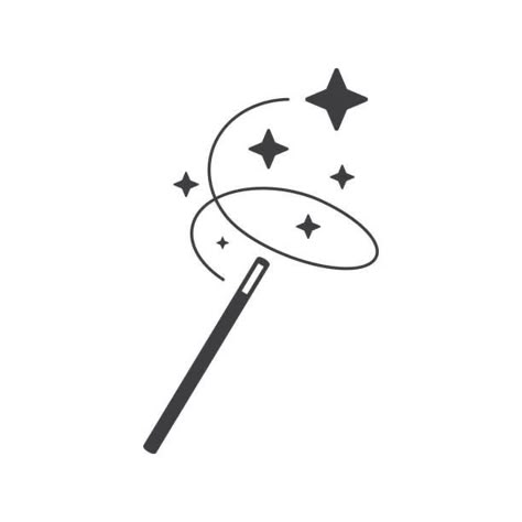 Magic Icons Aesthetic, Magic Wand Drawing, Wizard Doodle, Magic Doodles, Sparkle Illustration, Stickers Sketch, Dreamy Logo, Magic Cookies, Wizards Logo