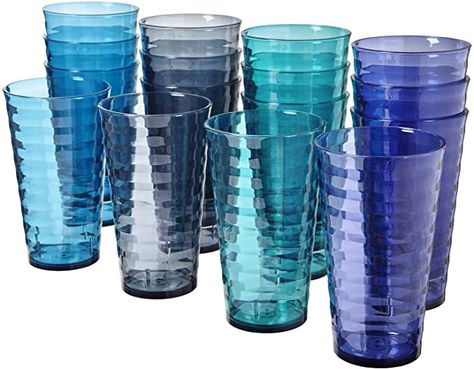 Plastic Glasses, Drinking Cups, Water Tumbler, Coastal Colors, Plastic Tumblers, Bar Glassware, Plastic Cups, Drinking Glass, Dishwasher Racks