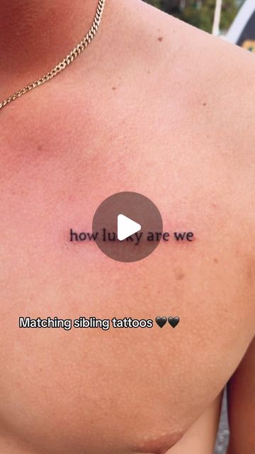 Oklahoman Outlaw on Instagram: "Matching ‘how lucky are we’ sibling tattoos 🥹
🎥: leahmsmithh/TikTok #zachbryan #countrymusic #countryartist #countryconcert #countrysong #countrymusician #zachbryanmusic #zachbryanconcert #zachbryanlyrics #zachbryantattoo #matchingtattoos #siblingtattoo #tattooideas #matchingsiblingtattoos #tattooinspo" How Lucky Are We Tattoo Zach Bryan, Zach Bryan Inspired Tattoos, How Lucky Are We Tattoo, How Lucky Are We, Yeehaw Tattoo, Sister In Law Tattoos, We Tattoo, Matching Family Tattoos, Law Tattoo