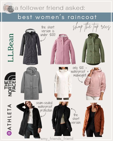 the best recs all from our follower friends to yours! raincoats//rain jackets//women's jackets//fall fashion//fall jackets//waterproof jackets Womens Coats And Jackets, Rain Coats For Women, Best Rain Jacket, Waterproof Jacket Women, Autumn Jacket Women, Iceland Trip, Ll Bean Women, Waterproof Rain Jacket, Rain Jacket Women