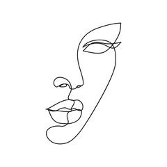 Abstract set with woman face, silhouette, floral elements one line drawing. | Premium Vector One Line Face Painting, Face In One Line, 1 Line Drawing Faces, Female Sillouhette Tattoo, One Line Face Art, Face Icon Aesthetic, 1 Line Art Face, Line Art Drawings Face, One Line Doodles