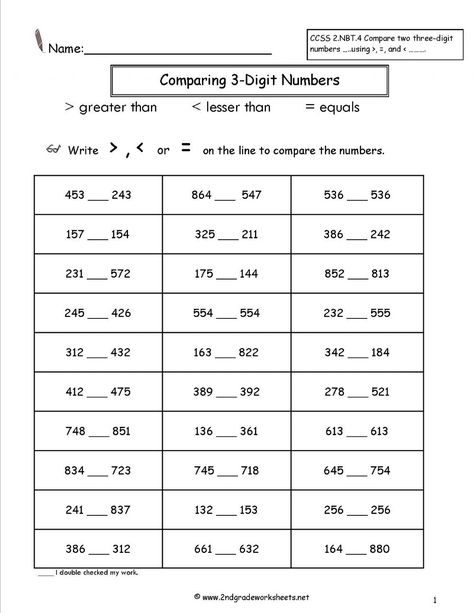 Comparing Numbers Worksheet, Counting Money Worksheets, Numbers Worksheet, Three Digit Numbers, Numbers Worksheets, 3rd Grade Math Worksheets, Money Math, Mathematics Worksheets, Money Worksheets