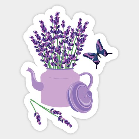 Violet Printable Stickers, Lavender Stickers Aesthetic, Flower Stickers Printable, Lilac Stickers, Lavender Stickers, Inspiration Stickers, Good Stickers, Fairy Stickers, Bee Sticker