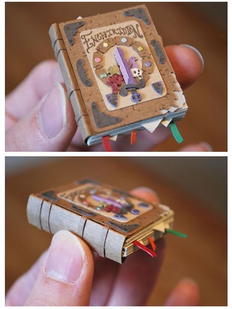 Miniature Book, Mini Craft, Miniature Diy, Miniature Crafts, Miniature Books, Mini Things, Handmade Books, Cute Crafts, Mini Books