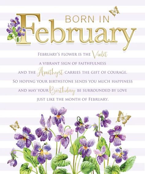 February Birthday Quotes, Birthday Month Flowers, Birthday Verses, Birth Stones, Love Birthday Cards, Cherry Orchard, Special Birthday Cards, Birthday Sister, Born In February