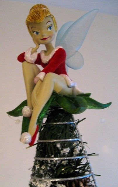 Tinkerbell Tree, Disney Christmas Tree Topper, Disney Tree Topper, Tinkerbell Ornament, Disney Christmas Cards, Disney Fairies Pixie Hollow, Christmas Story Books, Disney Christmas Decorations, Disney Christmas Tree