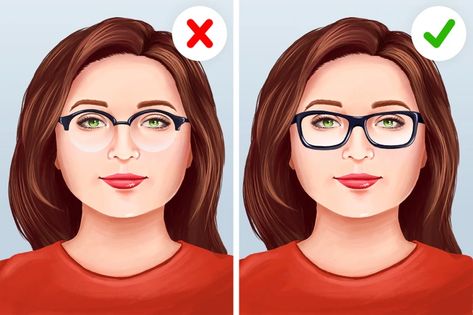 How to Choose Glasses for Your Face Shape / 5-Minute Crafts Glasses For Big Faces, Short Hair Glasses Women, Glasses For Big Nose, Glasses For Long Faces, Big Glasses Frames, Eyeglasses For Round Face, Glasses For Oval Faces, Rectangle Face Shape, Short Hair Glasses