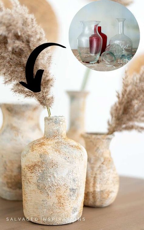 Remove Paint From Glass, Cheap Glass Vases, Spray Painting Glass, How To Paint Glass, Pottery Barn Paint, Diy Painted Vases, Pottery Barn Decor, Terracotta Paint, Homemade Chalk Paint